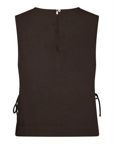 Neo Noir - Svetlana linen Top - Dark Brown 